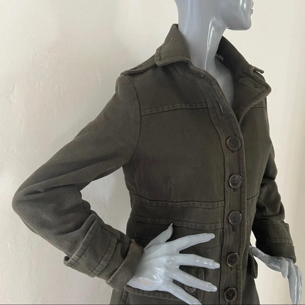 Marc Jacobs Military Green Heavy Cotton Coat Size Small (S) - Picture 2 of 9